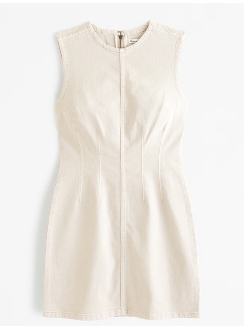 Abercrombie & Fitch Denim Mini Dress in Cream / Size S